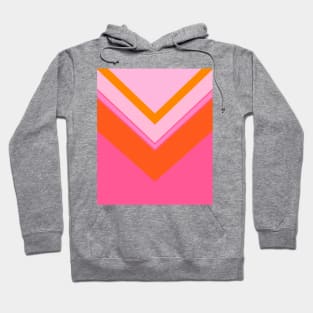 Pink and Orange, Geometric, Chevron, Pattern Hoodie